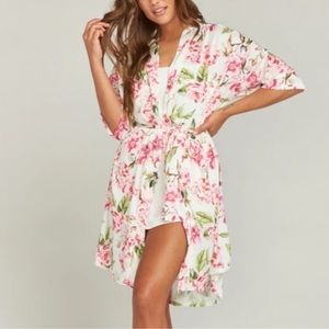 Show Me Your MUMU Brie Robe Garden of Blooms NWOT